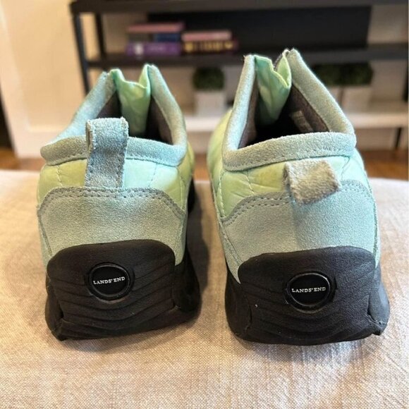 Lands END woman’s zipper sneakers. Mint green. Thick sole. Size 8. Leather/quilt - Picture 4 of 10